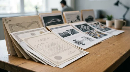 Document d'attestation d'assurance provisoire avec certificat d'immatriculation pour véhicule